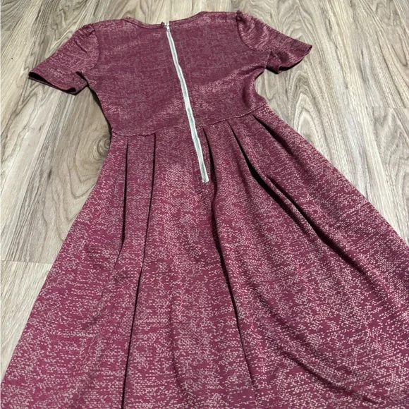 LuLaRoe Burgundy Patterned Dress - Picture 4 of 5